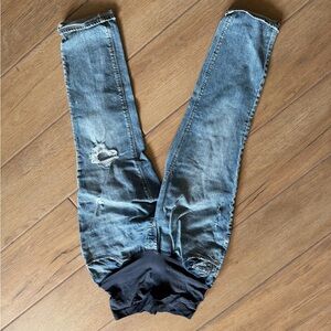 Old Navy Light Blue Maternity Jeans with Dark Gray Waistband
